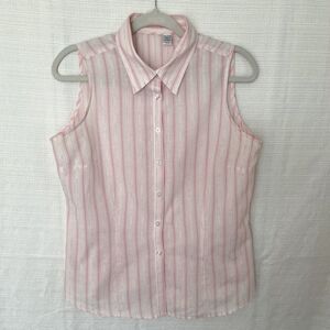 Izod Pink Striped Top Size M